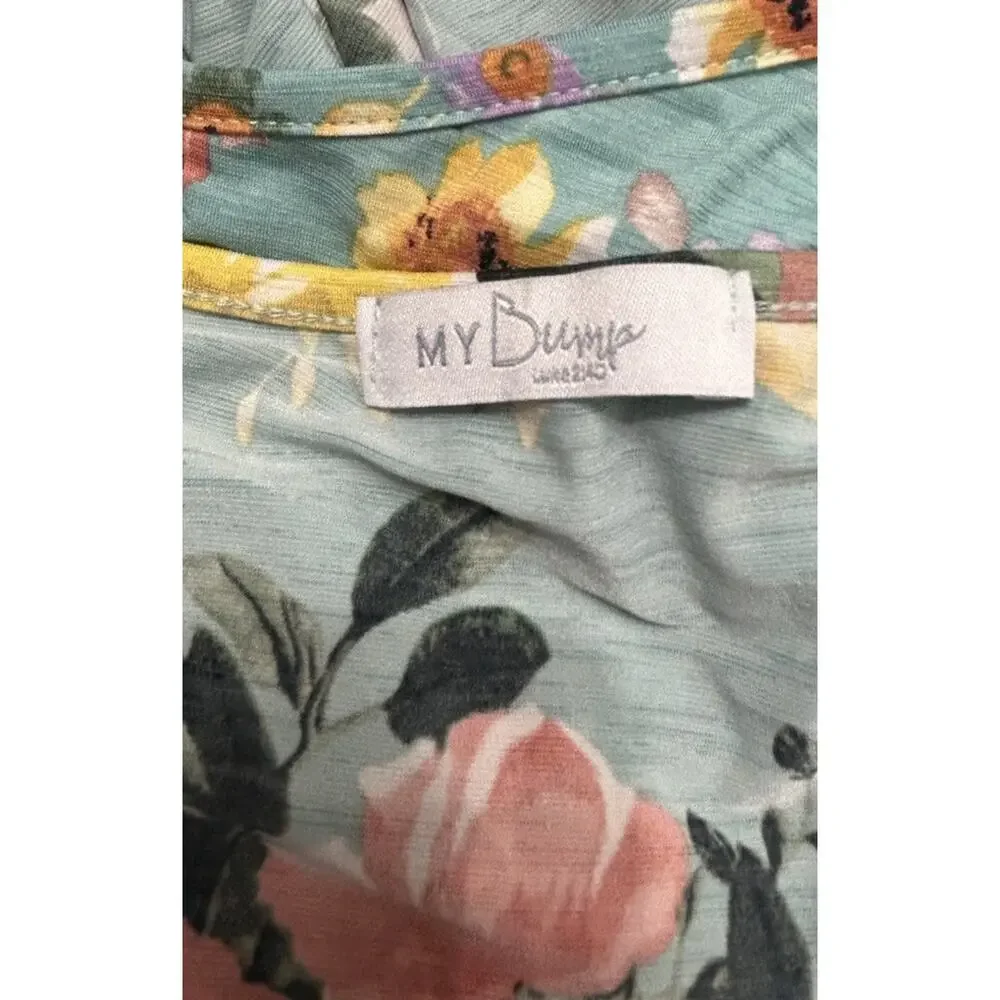 My Bump Maternity Dress Floral Side Bow Midi Dress Size Small
